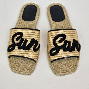 SCHUTZ Tan and Black Sandals